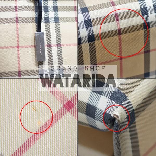 BURBERRY バーバリー トートバッグ チェックトート コーティング 