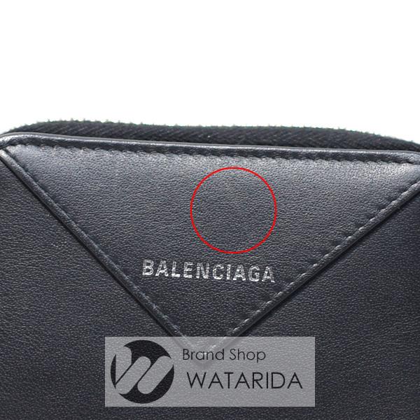 バレンシアガ BALENCIAGA 財布 ラウンドジップ ペーパービルフォード 371662 ブラック レザー 箱・袋付 送料無料