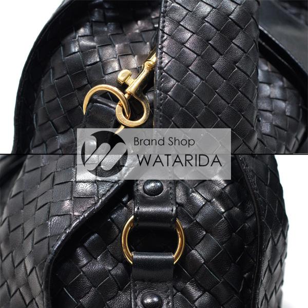 ボッテガヴェネタ　イントレチャート　ハンドバッグ　ブラック　レザー BOTTEGA VENETA ボッテガヴェネタ バッグ イントレチャート