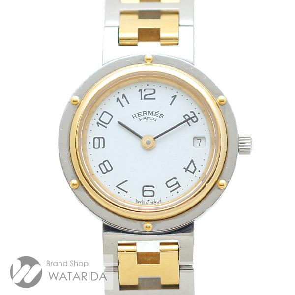 エルメス HERMES 腕時計 クリッパー Qz SS GP 旧型 白文字盤 箱・保付 送料無料｜watarida710