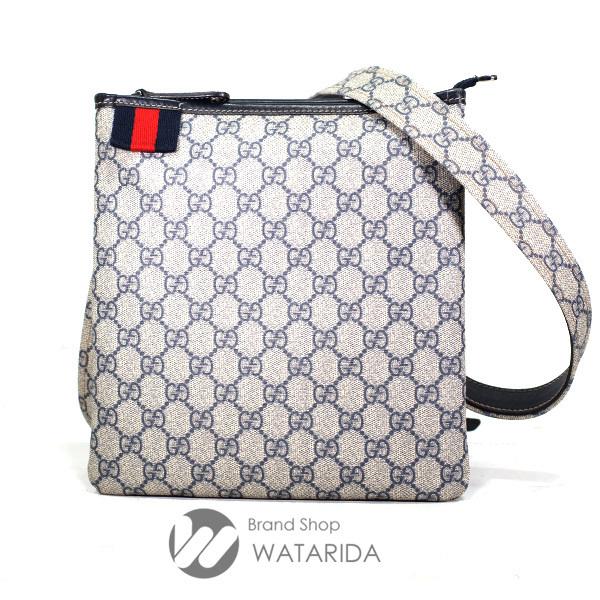 グッチ GUCCI GG ショルダーバッグ 246413 GGキャンバス PVC ネイビー グレー 送料無料｜watarida710