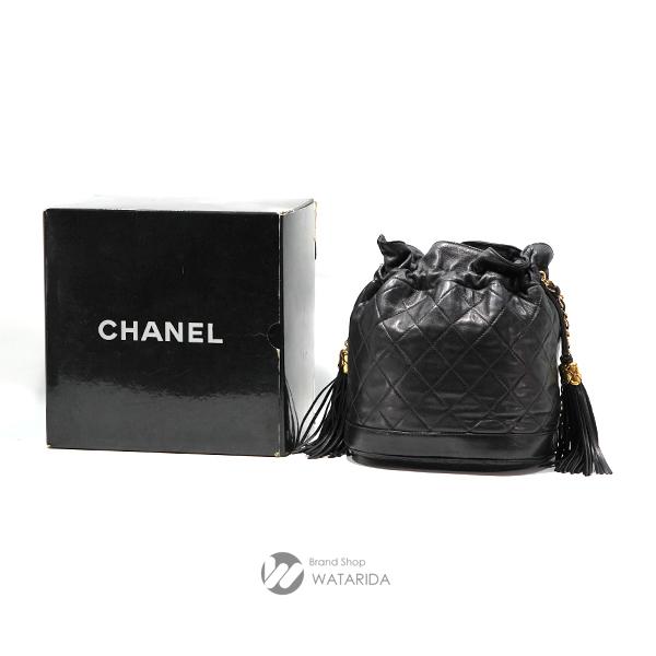 CHANEL フリンジ付き黒タオル　ブランケット CHANEL フリンジ付き黒タオル ブランケット brand