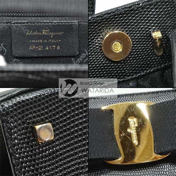 専用サルヴァトーレフェラガモ ヴァラリボン ハンドバッグ 黒 リザード サルヴァトーレフェラガモ ヴァラリボン ハンドバッグ レディース