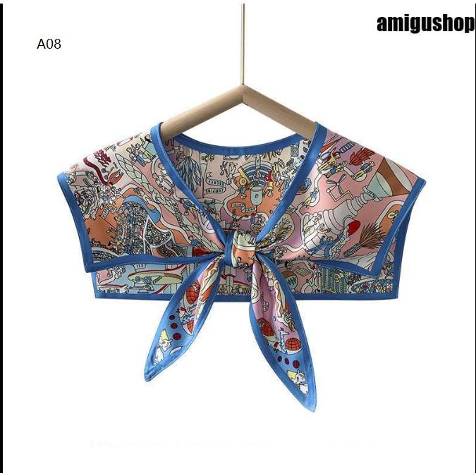 襟マフラー ベロアリボン「刺繍花柄」 つけ襟 スカーフ マフラー フェイクカーディガン ガード