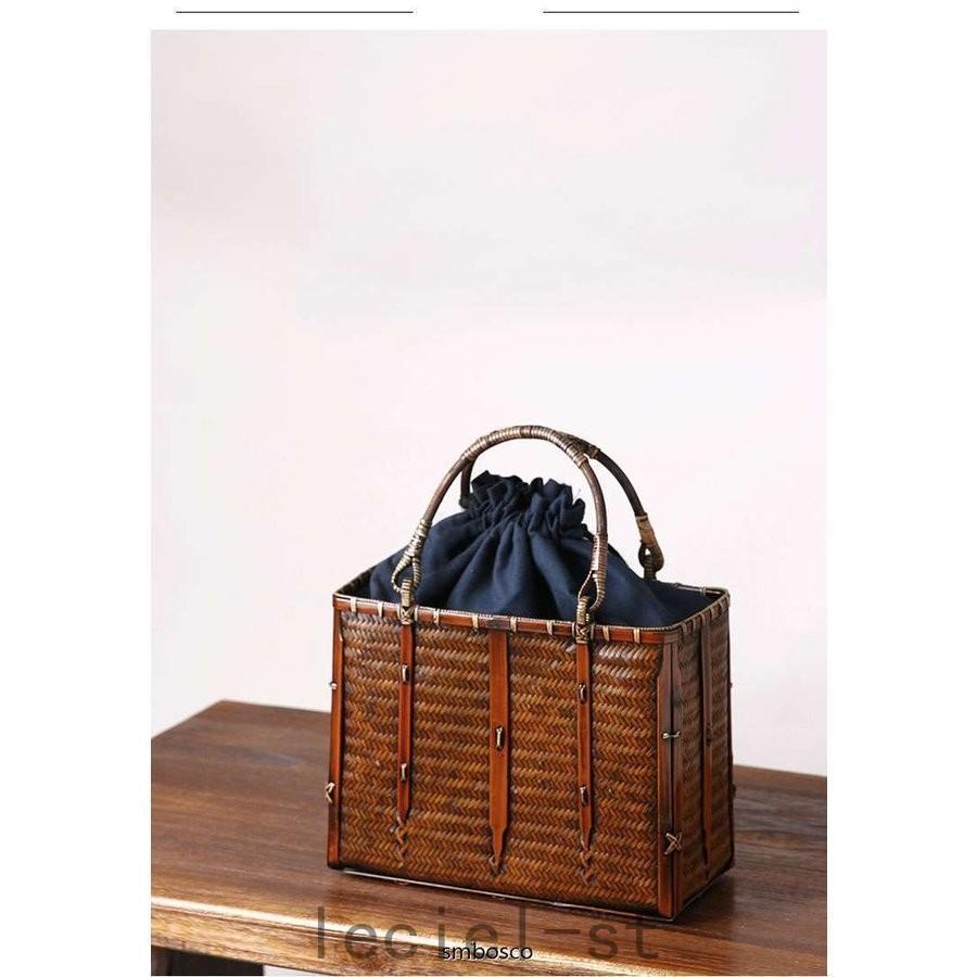 タイムセール】匠の技 和風 かごバッグ トートバッグ 竹 竹編み