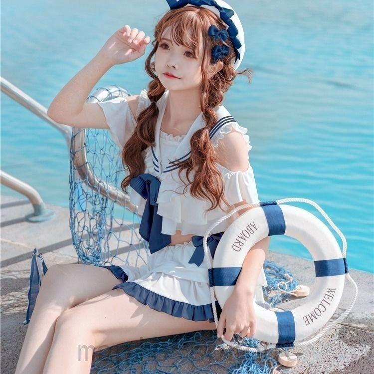 新作セーラ服水着かわいいゆめ萌コスプレ 原宿風 水着 学生 ガール パンツ付き ２点セット｜wataristore｜07