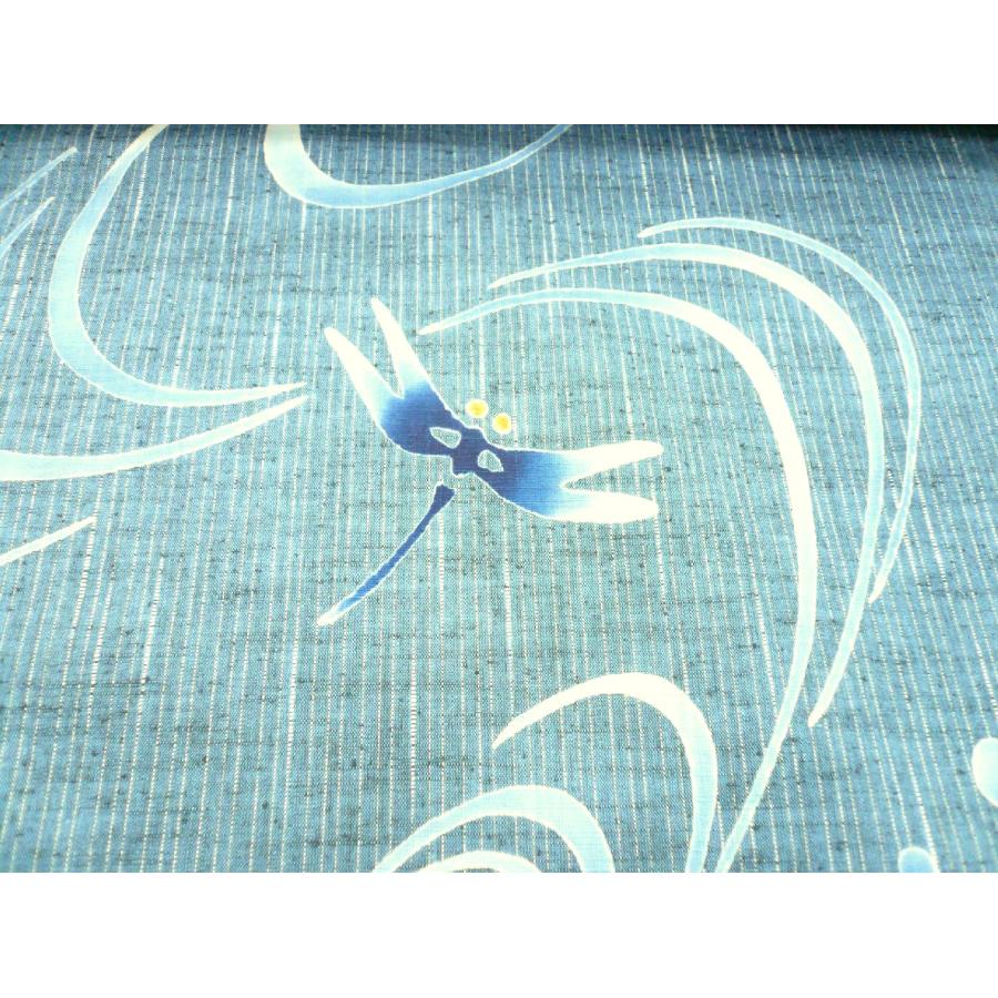 竺仙 竺仙浴衣反物・紬ゆかた青ねず地・とんぼ柄(0e427sf) : ライフ