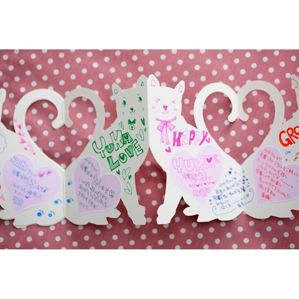 色紙 寄せ書き シール かわいい デザイン おしゃれ メッセージカード 卒業 退職 結婚 引越 ねこ ジャバラ ハート お祝い Njs 1001 Watashistyleギフトと雑貨 通販 Yahoo ショッピング