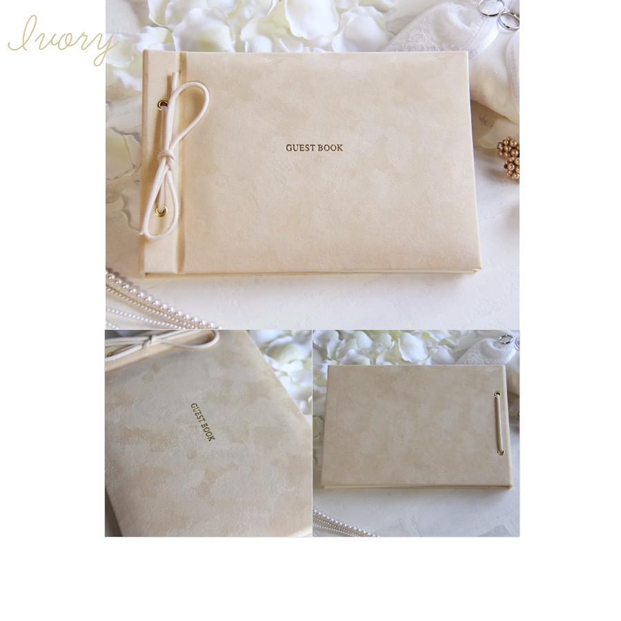 アイボリーウェディング ゲストブック 愛とヴィンテージ誕生日の思い出記記念ギフト