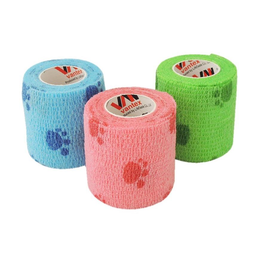 vantex 自着性 伸縮包帯 クイックテープ 50mm×3m 12個 肉球プリント