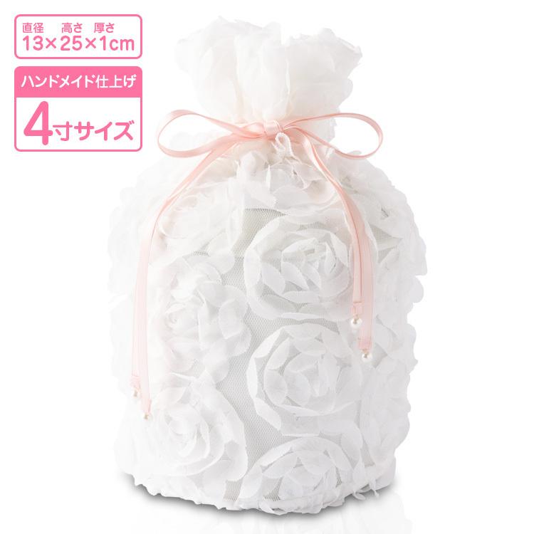 ペット用 レース 骨壷カバー　天使のリボン　4寸用 ピンク | 