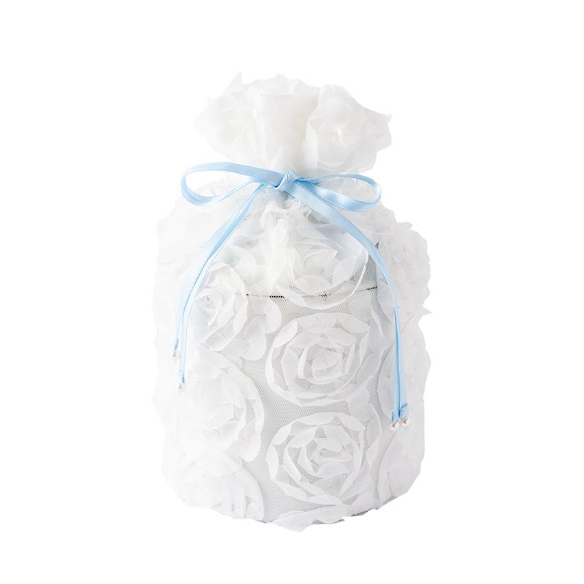 ペット用 レース 骨壷カバー　天使のリボン　4寸用 ブルー |  | 01