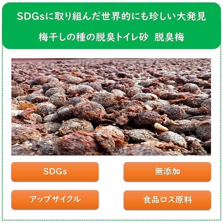 猫砂 脱臭梅 3リットル 3袋組 梅の種を再利用した ネコ砂