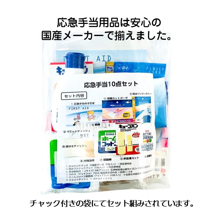 日本統一グッズ１０点セット 応急手当セット 10点セット 防災用品 防災グッズ 衛生医療用品、救急
