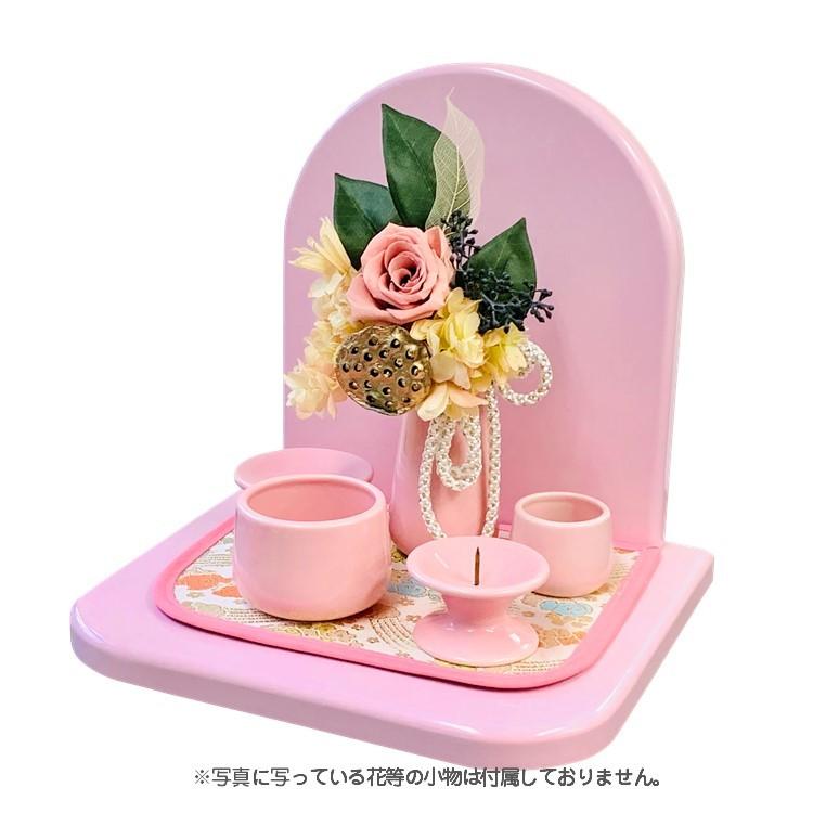 ペット用 仏壇 半円ステージ / 幅225×高225×奥195mm 木製 ステージ仏壇 供養台 フォトフレーム 写真立て コンパクト 納骨堂 手元供養 仏壇 犬 猫 うさぎ |  | 02