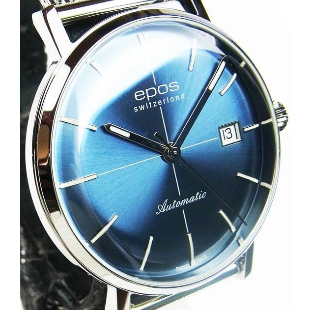 エポス 時計 メンズ EPOS ミラネーゼメタルバンド採用ブルー自動巻 3437BLM 日本正規品の画像