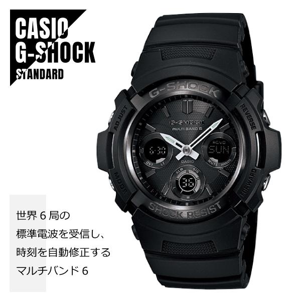 【即納】CASIO カシオ G-SHOCK Gショック 電波受信世界6局 マルチバンド6 タフソーラー AWG-M100B-1A オールブラック アナデジ 腕時計 メンズ｜watch-index