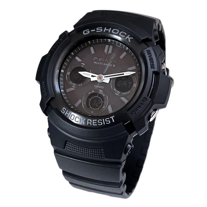 【即納】CASIO カシオ G-SHOCK Gショック 電波受信世界6局 マルチバンド6 タフソーラー AWG-M100B-1A オールブラック アナデジ 腕時計 メンズ｜watch-index｜03