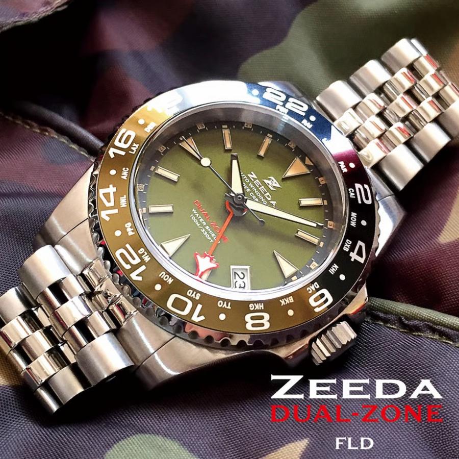 【即納】 ZEEDA DUAL-ZONE ジーダ デュアルゾーン 自動巻き GMT機能 40mm サファイアガラス DU-KH 腕時計 メンズの画像