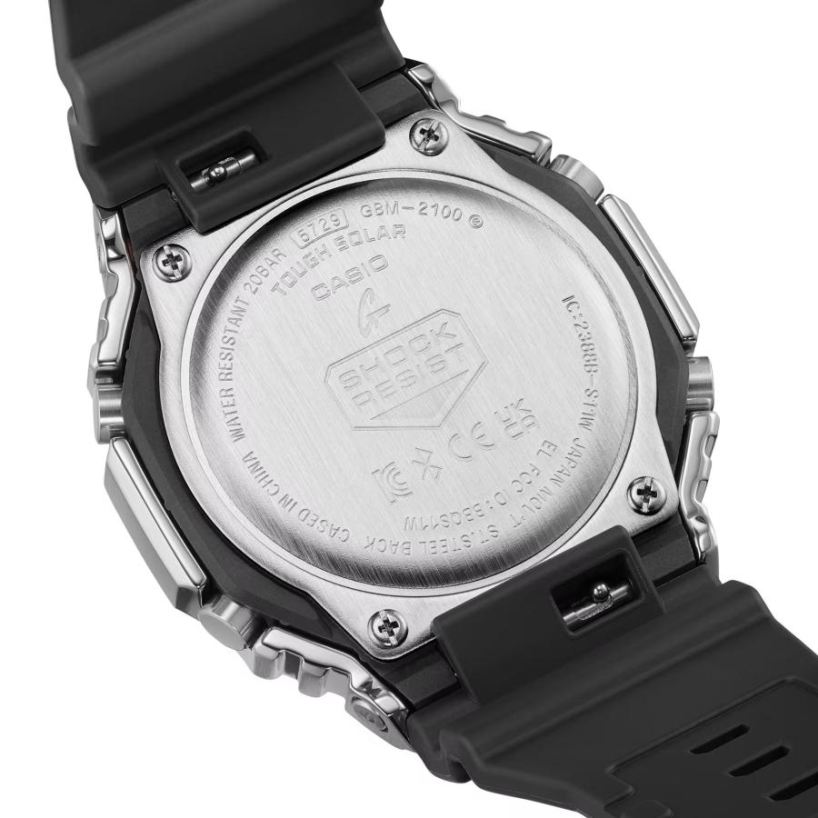 【即納】 CASIO カシオ G-SHOCK Gショック タフソーラー モバイルリンク ブラック×シルバー×グリーン GBM-2100A-1A3 腕時計 メンズの画像