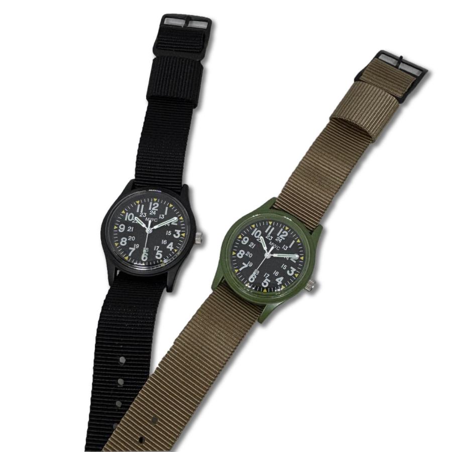 MWC 【即納】MWC ミリタリーウォッチ 2色対応 ブラック／カーキ