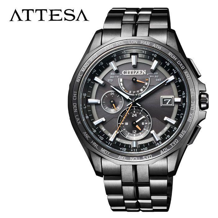 【美品】AT9097-54E CITIZEN ATESSA アテッサ 腕時計 メンズ ソーラー ブラックチタン ATTESA（CITIZEN） CITIZEN 腕時計 シチズン 時計 アテッサ ATTESA