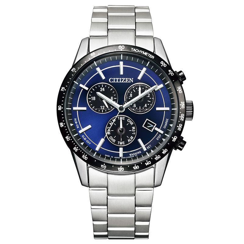 【極美品】シチズン　ラウンドクロノエコドライブ　BL5496-96L ブルー CITIZEN COLLECTION シチズンコレクション ソーラー 時計 腕時計