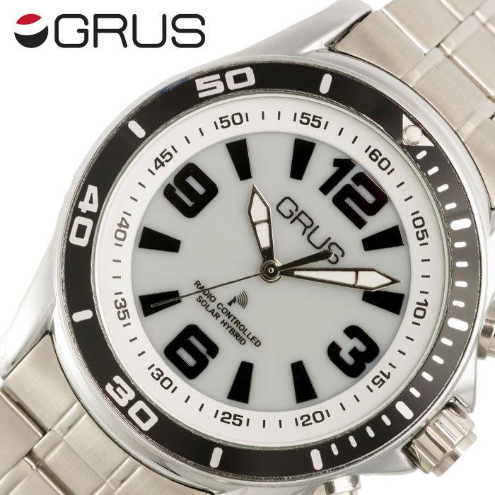 グルス 音声で時刻を知らせる 電波時計 GRUS 腕時計 メンズ レディース ホワイト GRS004-01 人気 ブランド おすすめ 音声