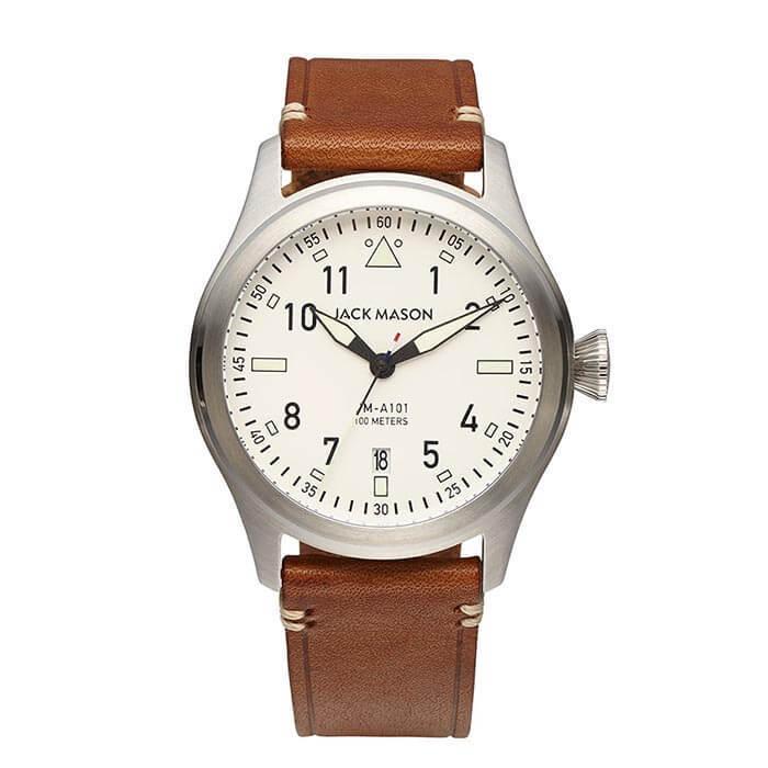 【りんご様ご検討中】JACK MASON JM-A101-201 レザー腕時計 ジャックメイソン 時計 アヴィエイション JACK MASON AVIATION