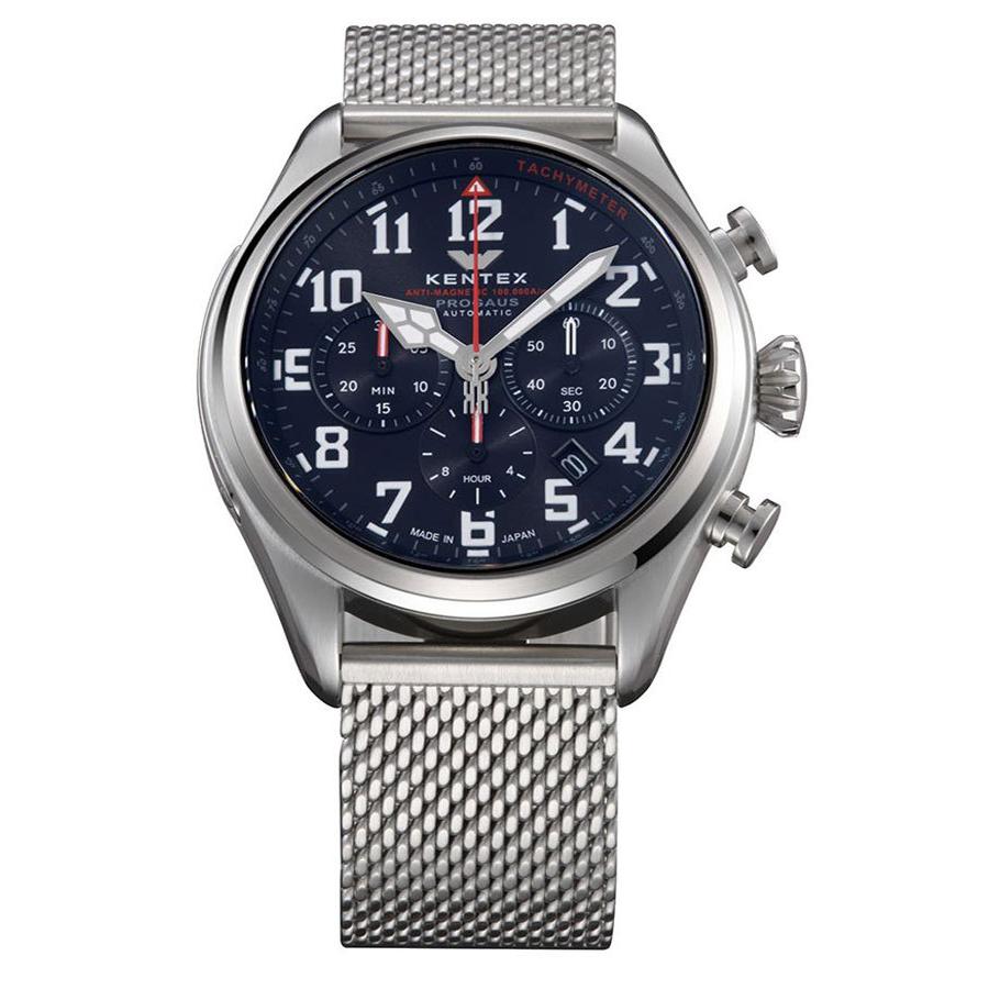 ケンテックス 時計 KENTEX 腕時計 プロガウス PROGAUS メンズ ブラック S769X-09 人気 機械式 クロノ カレンダー メカニカル 耐磁時計 自動巻き｜watch-lab｜02