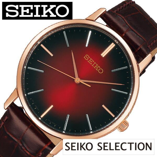 セイコーセレクション ゴールドフェザー 腕時計 SEIKO SELECTION 時計 メンズ レッド SCXP130 スリム シンプル ビジネス 仕事 人気 おすすめ ラウンド｜watch-lab