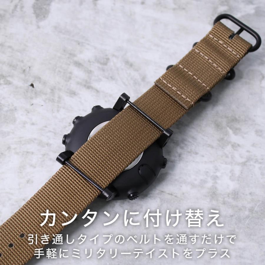 スント コア 専用 ナイロン ZULU ストラップ セット ブラックレッド 幅 24mm アダプター カスタム SUUNTO CORE 替え