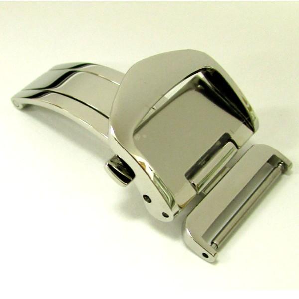 BAMBI バンビ 三つ折れプッシュ Dバックル レザーバックル用 シルバー
