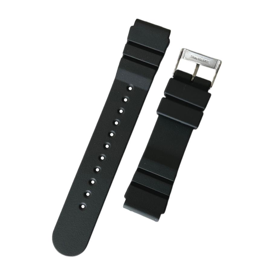 BAMBI バンビ ウレタン バンド(ベルト) 20mm ブラック ダイバーズ