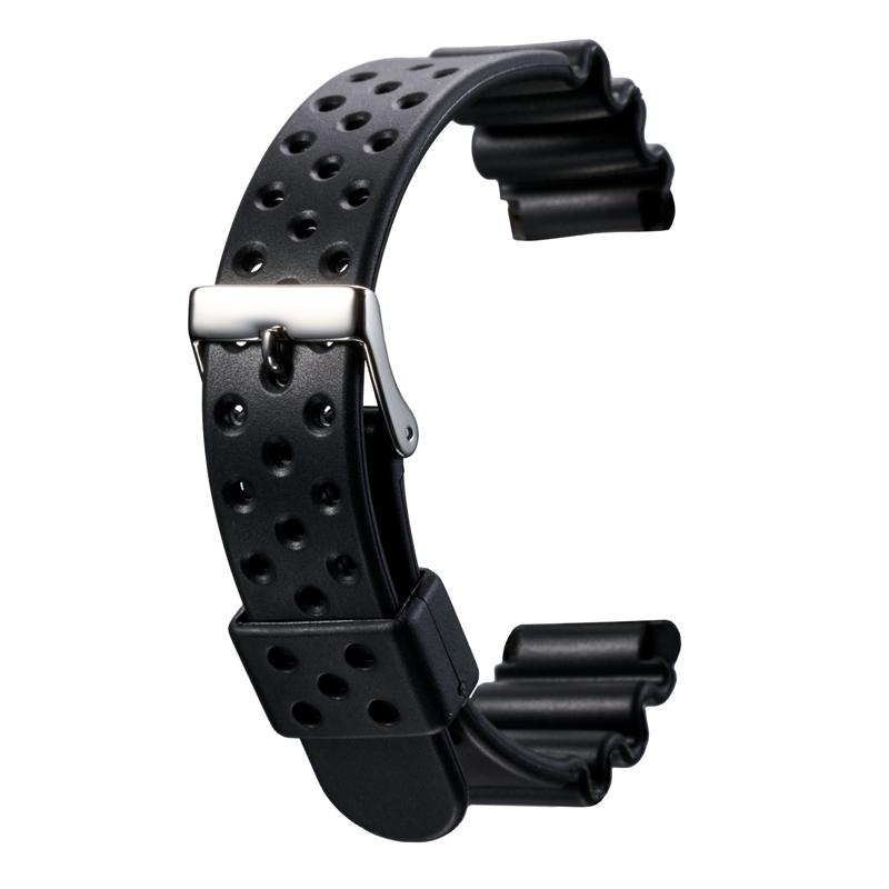 BAMBI バンビ ウレタン バンド(ベルト) 15mm ブラック ダイバーズ