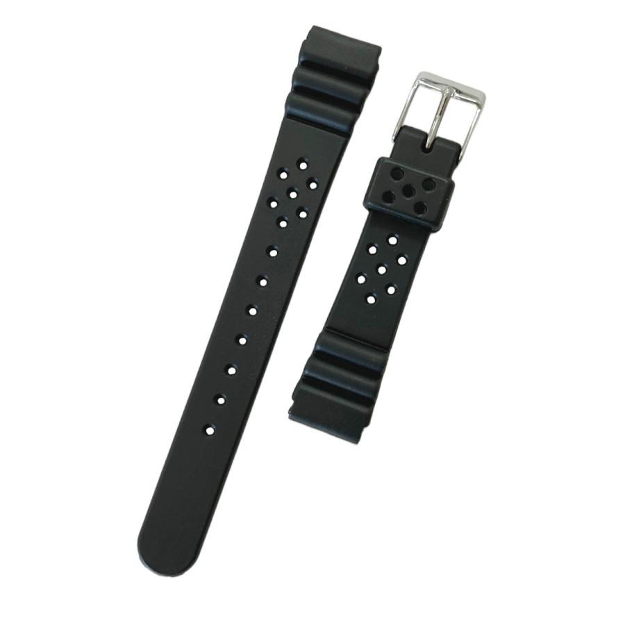 BAMBI バンビ ウレタン バンド(ベルト) 16mm ブラック ダイバーズ