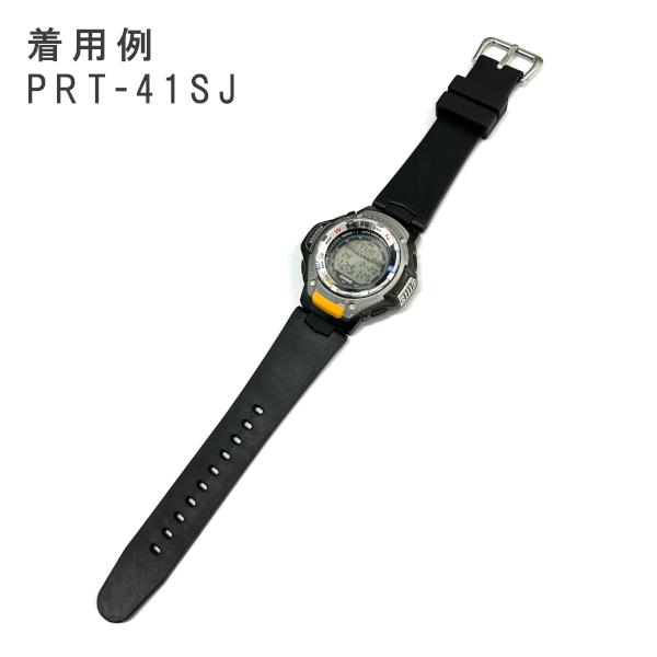 PROTREK プロトレック PRT-41 PRT-41J PRT-41SJ 用 代替え ラバー ベルト ソフトウレタン バンド ブラック (社外品)｜watch-labo｜02