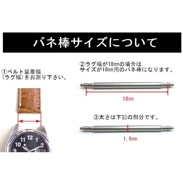 バネ棒 太さ 2.0mm 時計ベルト バンド 取付用  汎用品 5本セット 極太 16mm 17mm 18mm 19mm 20mm 21mm 22mm 23mm 24mm 25mm 26mm用｜watch-labo｜13