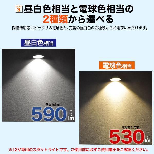 LED電球 LEDスポットライト 12V専用（EZ10） 白色500lm/電球色530lm 
