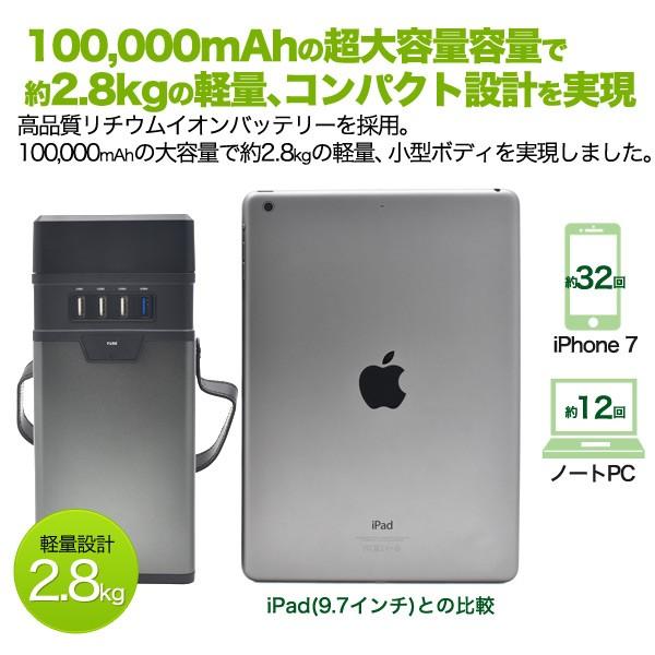 超大容量100 000mahバッテリー ポータブル電源 防災 アウトドア 出力ac Dc Usb Mp026 スマホdeグルメ ウォッチミー 通販 Yahoo ショッピング