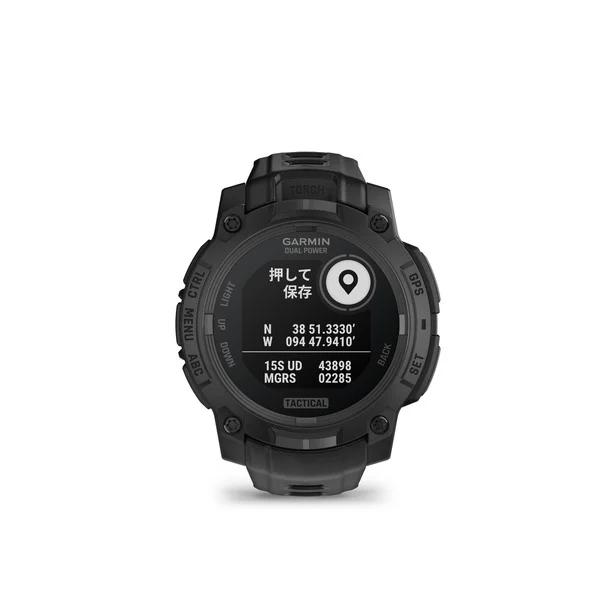 GARMIN ガーミン Instinct 3 010-02934-80 Dual Power Tactical 45mm タフネスGPSウォッチ スマートウォッチ 登山 トレッキング ソーラー 正規品の画像