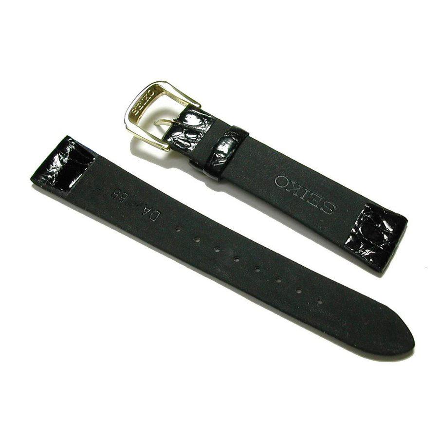 SEIKO 腕時計 時計 ベルト 18mm セイコー DA30 ワニサイド 黒