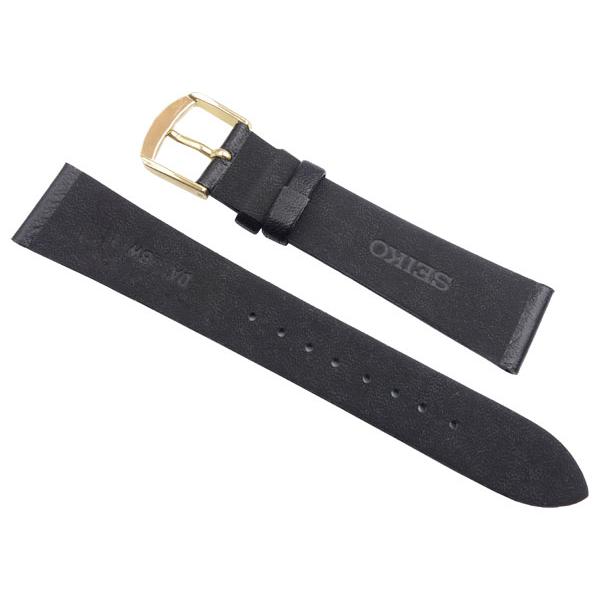 SEIKO（セイコー） 腕時計 時計 ベルト 17mm バンド 牛革スムース 黒