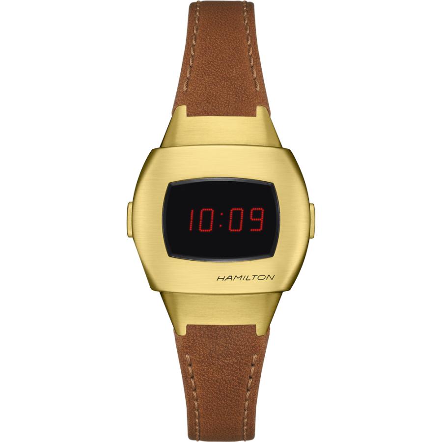 H52314530 腕時計 ハミルトン HAMILTON アメリカン クラシック PSR 74 Digital Quartz ゴールド レッドLED 革ベルト 正規品の画像