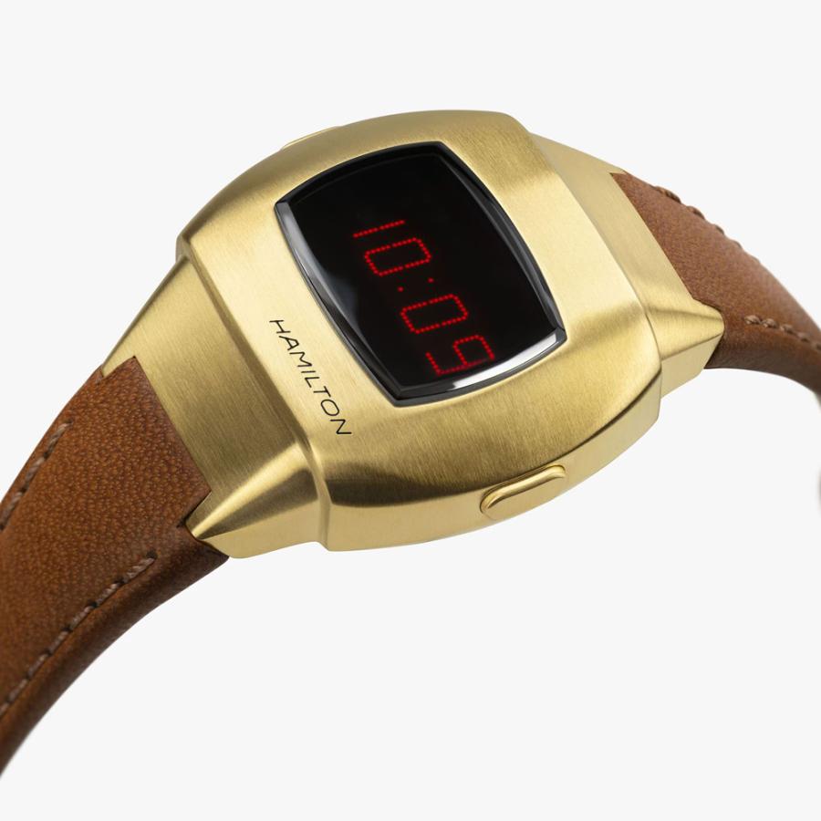 H52314530 腕時計 ハミルトン HAMILTON アメリカン クラシック PSR 74 Digital Quartz ゴールド レッドLED 革ベルト 正規品の画像