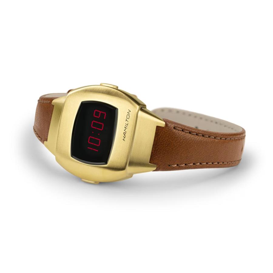 H52314530 腕時計 ハミルトン HAMILTON アメリカン クラシック PSR 74 Digital Quartz ゴールド レッドLED 革ベルト 正規品の画像