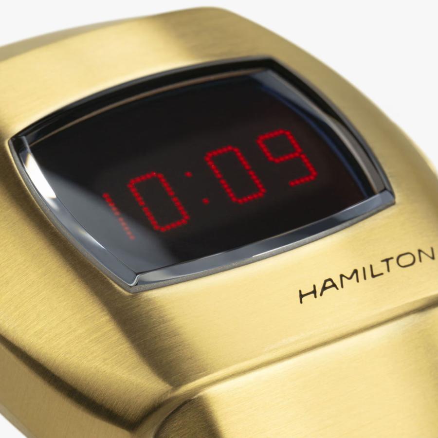 H52314530 腕時計 ハミルトン HAMILTON アメリカン クラシック PSR 74 Digital Quartz ゴールド レッドLED 革ベルト 正規品の画像