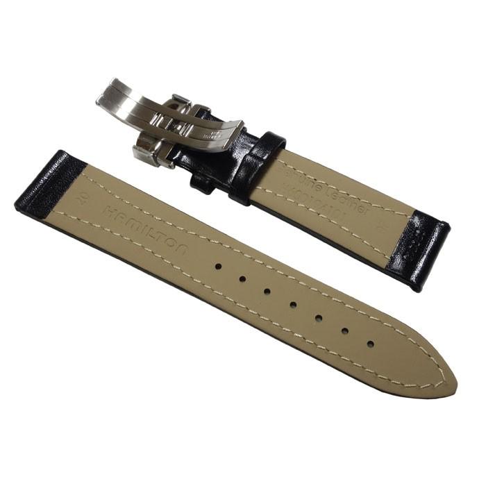 HAMILTON ハミルトン 純正品 20mm カーフベルト 黒 ロイド HAMILTON ハミルトン 純正品 20mm カーフベルト 黒 ロイド