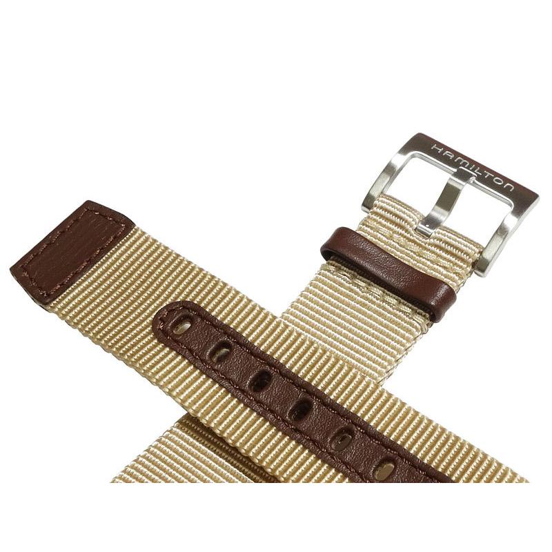 ハミルトン 20mm H690694103(H690.694.103) NATOベルト カーキフィールドメカニカル H69439901純正ベルト 正規品 裏蓋番号 H694390 ベージュ バネ棒付_3