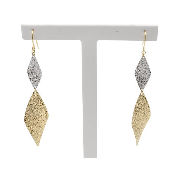 K18/K18WG イエローゴールド ホワイトゴールド ロング ピアス PA237